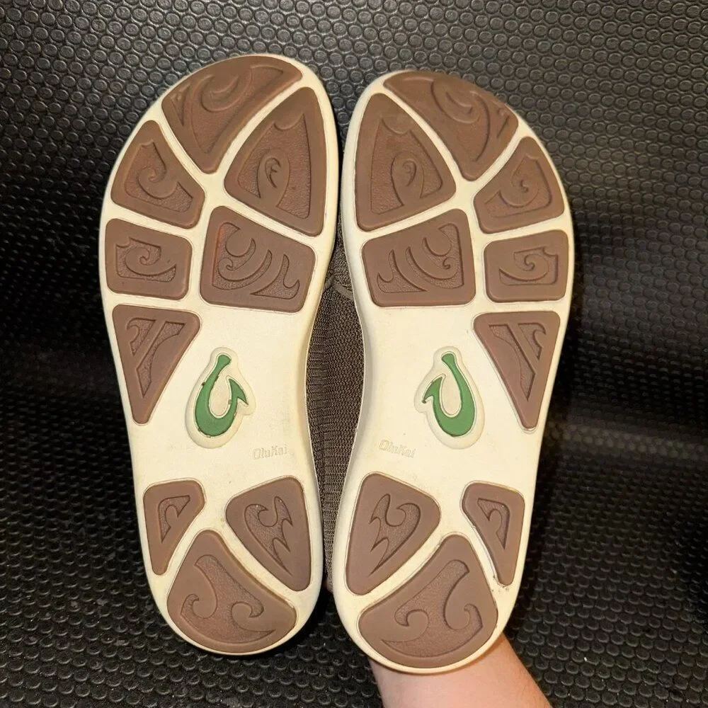 OluKai Nohea Brown Mesh Slip On Comfort Summer Outdoor Shoes Mens Size 7